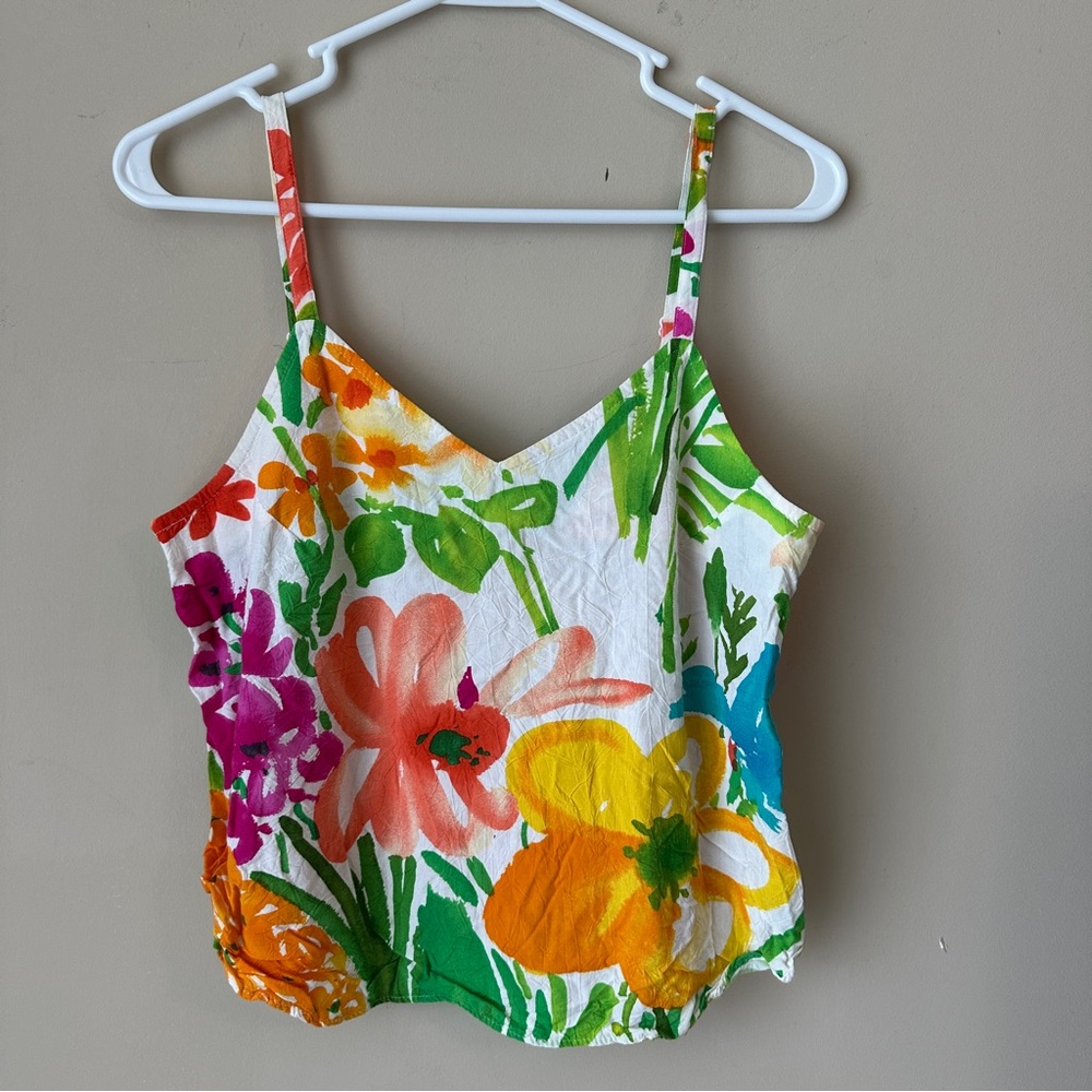 Jams World Floral Cami Top Sz S Small Shirt Tank Hawaiian Beachy Vtg Sleeveless